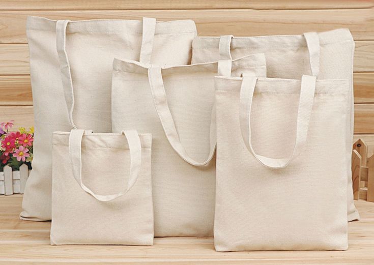 Natural Color Large Tote Bag Custom Logo Canvas Shopping Bag With Canvas Handle
