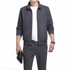 Spring And Autumn Plus Size Sports Casual Fashion Stand Collar Cardigan 2-piece Set