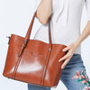 Retro European And American One Shoulder Messenger Bag Foreign Trade Oil Wax Leather Ladies Handbag Tote Bag