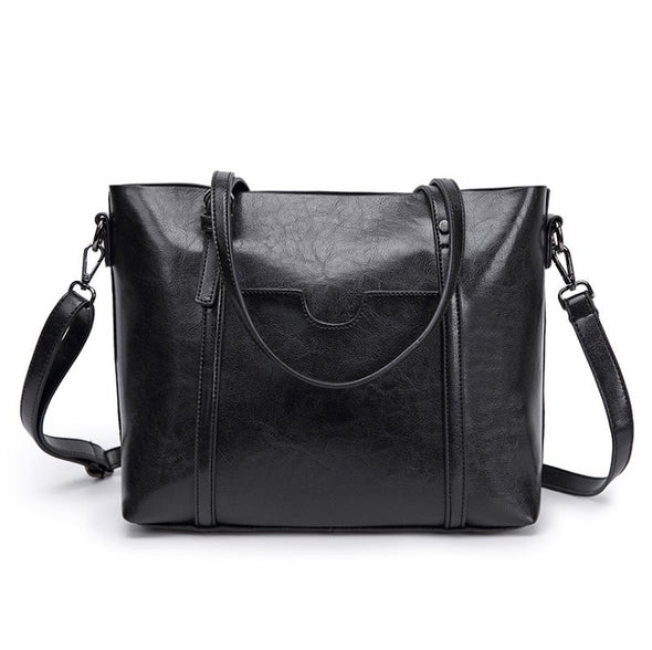 Retro European And American One Shoulder Messenger Bag Foreign Trade Oil Wax Leather Ladies Handbag Tote Bag