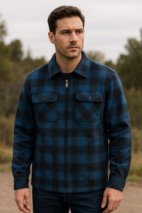 Long-Sleeve Polar Fleece Shirt Jacket for Winter