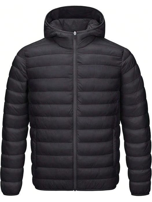 Men's Lightweight Water-Resistant Packable Hooded Puffer Jacket