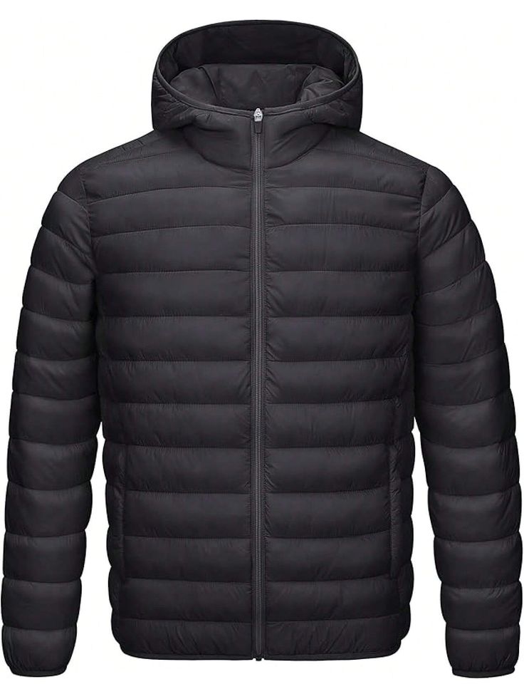 Men's Lightweight Water-Resistant Packable Hooded Puffer Jacket