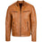 Men’s Tan Leather Biker Jacket  Classic Tan Leather Zip-Up Jacket  Men’s Premium Tan Leather Jacket