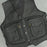 Men’s Black Leather Motorcycle Vest with Utility Pockets, Biker Leather Vest with Zipper and Flap Pockets