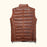 Classic Quilted Leather Vest, Vintage Brown Leather Puffer Vest