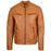 Men’s Tan Leather Biker Jacket  Classic Tan Leather Zip-Up Jacket  Men’s Premium Tan Leather Jacket